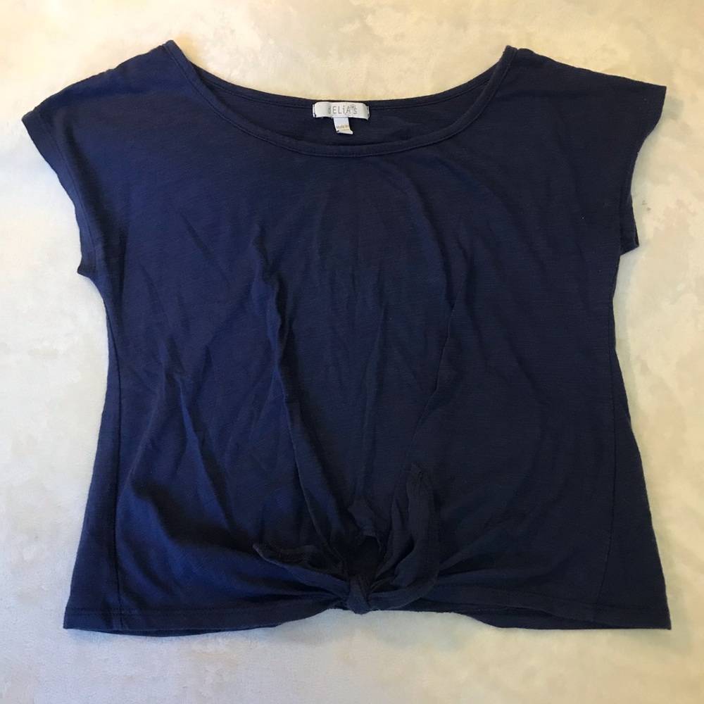 Delia’s Navy Tie-Front Top
